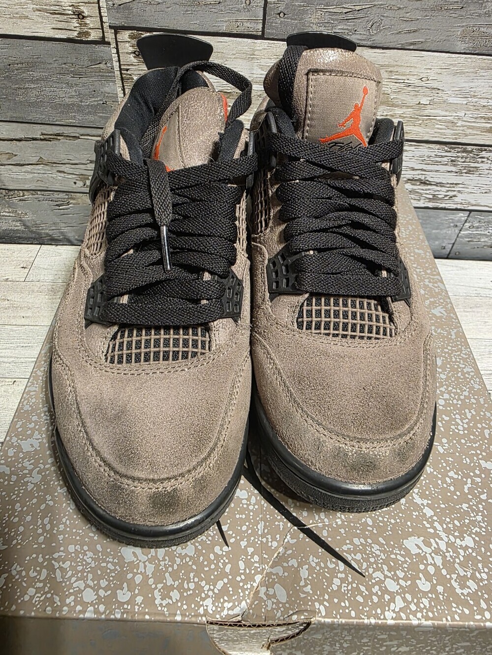 Jordan Kids Sneakers - Gray with Black and Orange Accents - Picture 4 of 6